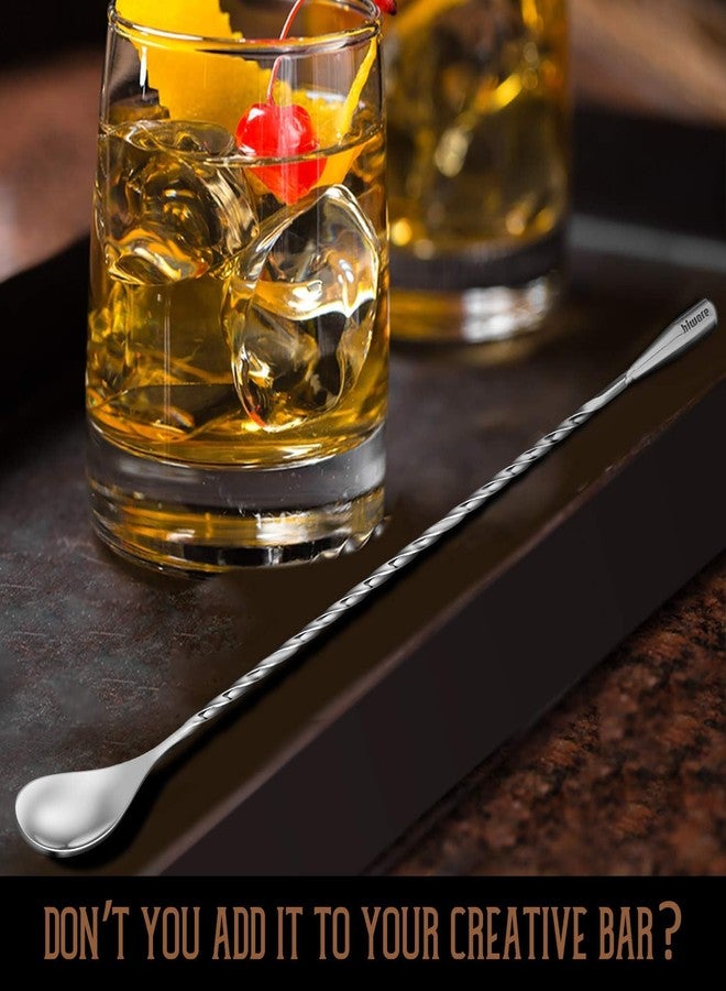 Incrizma Bar Spoon Cocktail Mixing Spoon,12'' Long Stainless Steel Cocktail Stirrers, Easy to Clean, Great for Professional and Home, Practical Gift for Drink Mixing Lovers (Silver, Pack of 2, 31 cm) - Image 4